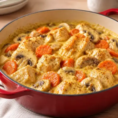 Poulet crémeux recette facile en cocotte
