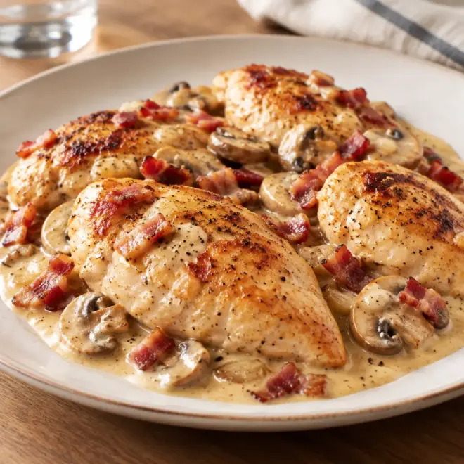 Poulet crémeux aux champignons facile