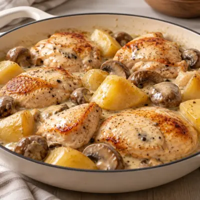 Poulet crémeux aux champignons facile et fondant