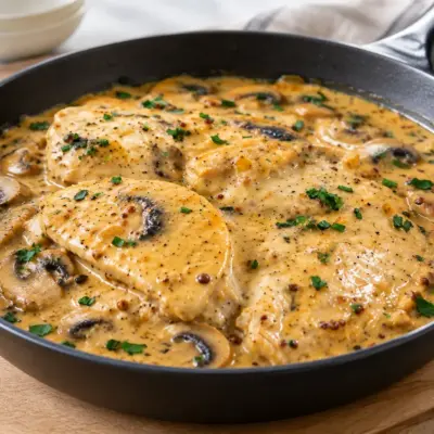 Poulet crémeux aux champignons facile et fondant