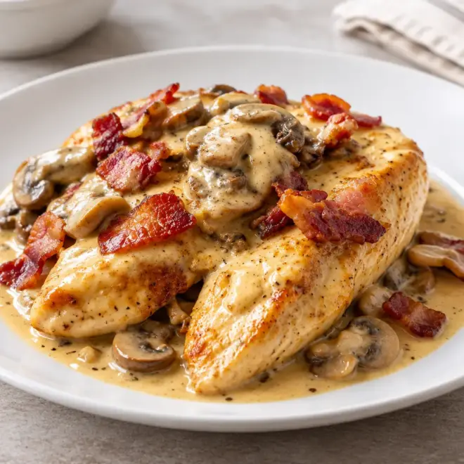 Poulet crémeux aux champignons facile et gourmand