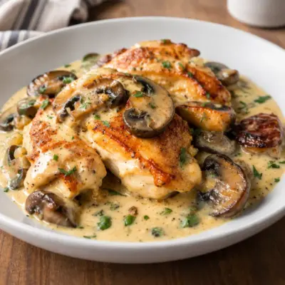 Poulet crémeux aux champignons facile