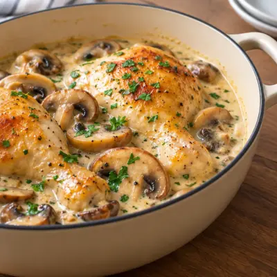 Poulet crémeux aux champignons facile