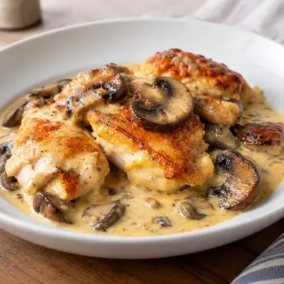 Poulet crémeux aux champignons facile et fondant