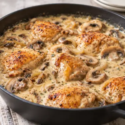 Poulet crémeux aux champignons facile