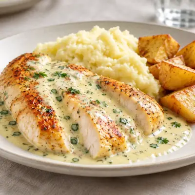 Poulet crémeux aux herbes facile et familial