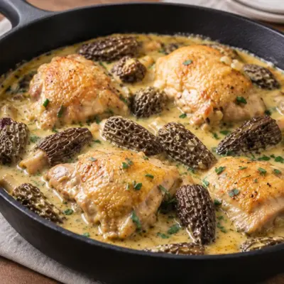 Poulet crémeux aux morilles facile et fondant
