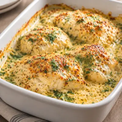 Poulet crémeux citron moutarde facile et gratiné