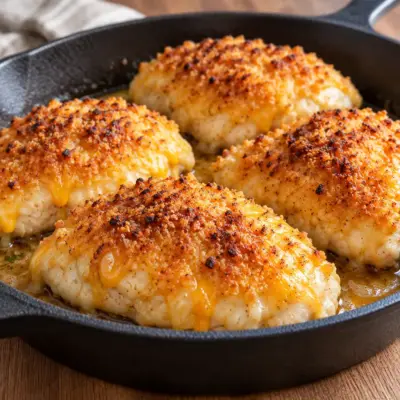 Poulet croustillant au cheddar facile et fondant