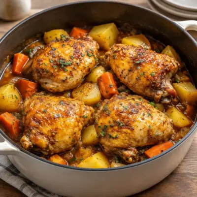 Poulet et légumes sauce onctueuse facile