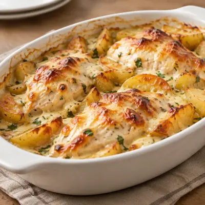 Poulet gratiné à la crème facile et doré
