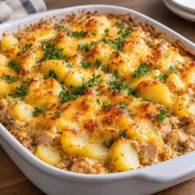 Poulet haché en cocotte facile et gratiné