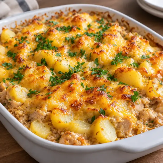 Poulet haché en cocotte facile et gratiné