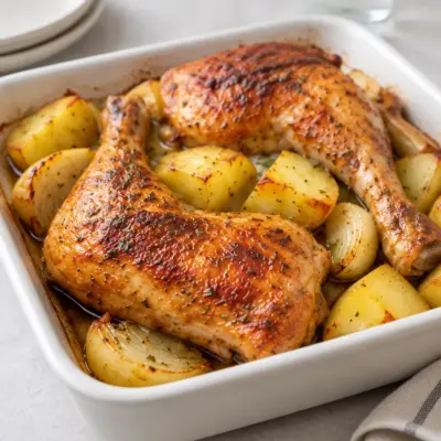 Poulet rôti aux pommes de terre facile
