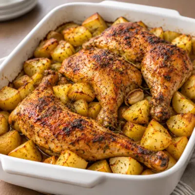 Poulet rôti pommes de terre facile et doré