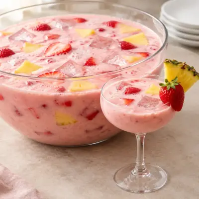 Punch rose à la fraise, recette facile et fruitée