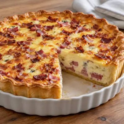 Quiche au bacon et au bleu facile et crémeuse