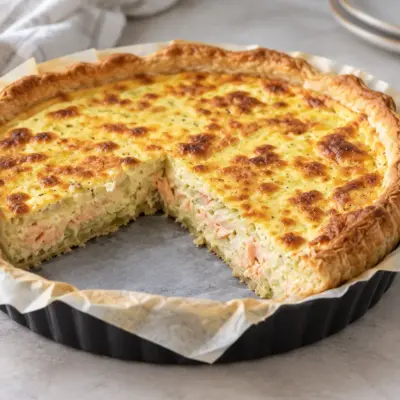 Quiche au saumon et aux poireaux facile