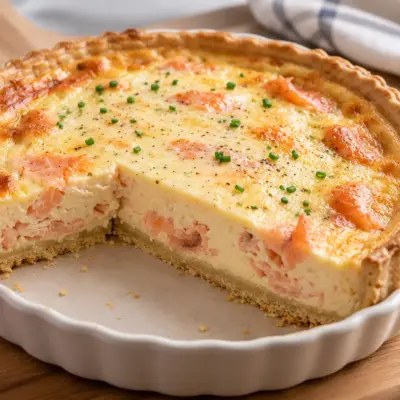 Quiche au saumon fumé facile et crémeuse
