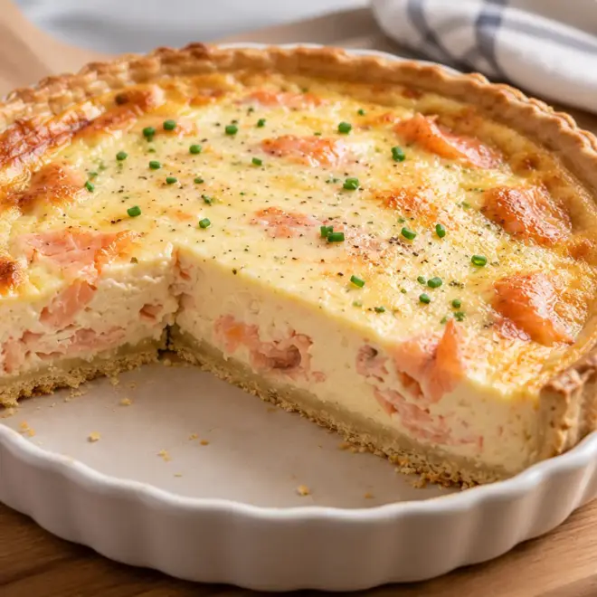 Quiche au saumon fumé facile et crémeuse