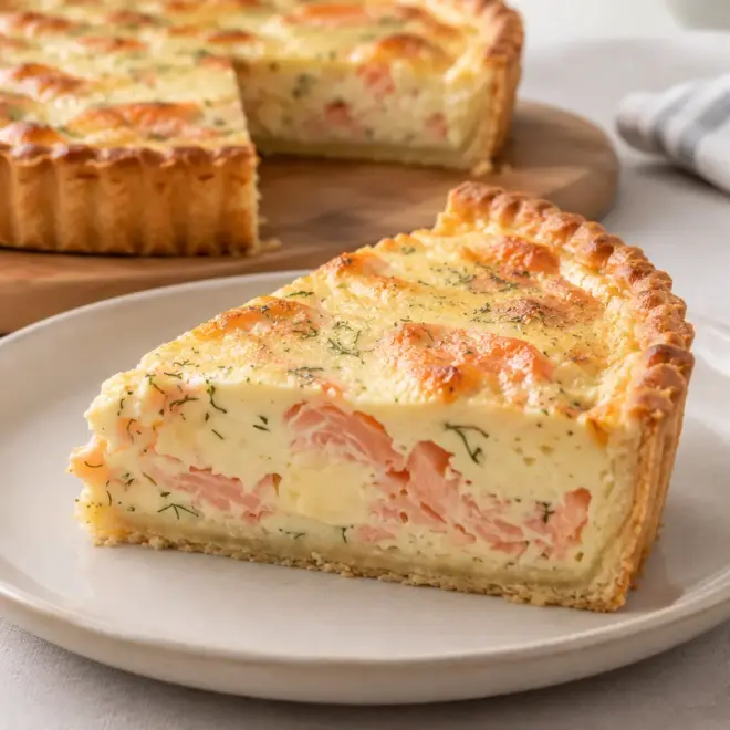 Quiche au saumon fumé facile et crémeuse