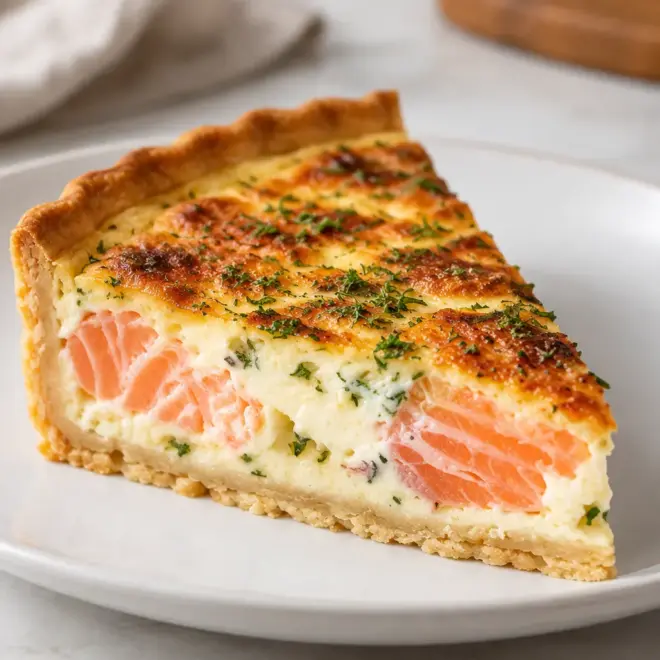 Quiche au saumon recette crémeuse et dorée