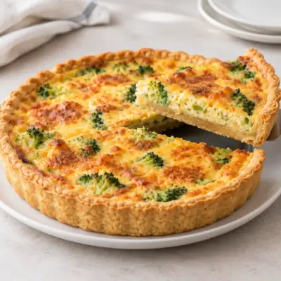 Quiche aux brocolis facile et moelleuse