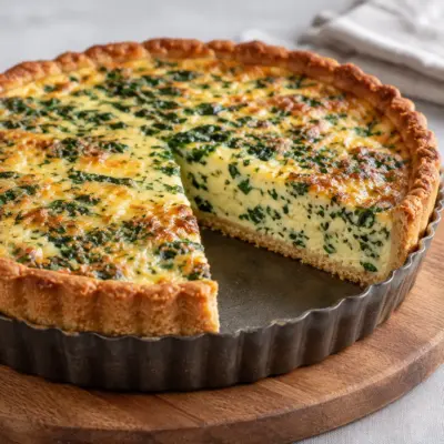 Quiche aux épinards recette fondante et dorée