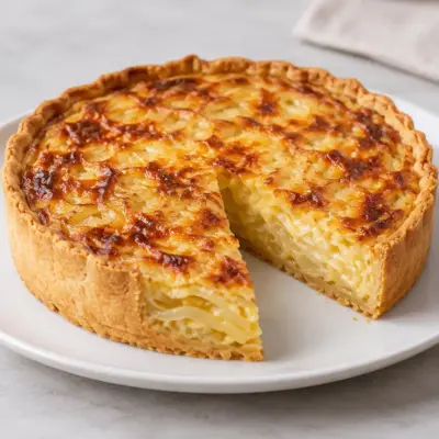 Quiche aux oignons : recette fondante et gratinée