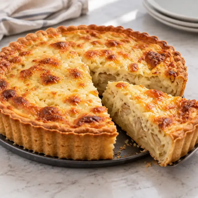 Quiche aux oignons : recette fondante et dorée