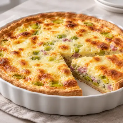 Quiche aux poireaux et au jambon facile