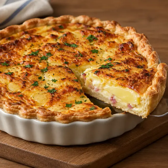 Quiche pommes de terre jambon facile et fondante