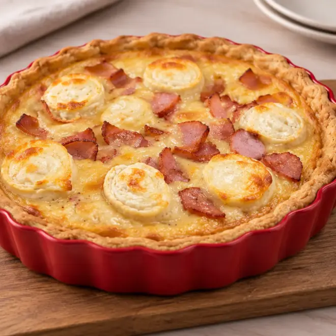 Quiche chèvre lardons facile et fondante