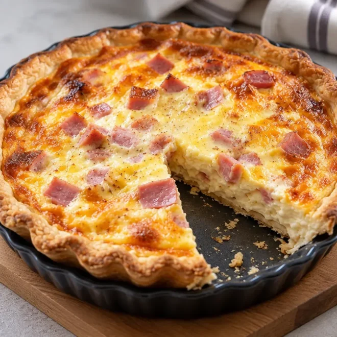 Quiche jambon-fromage facile et crémeuse