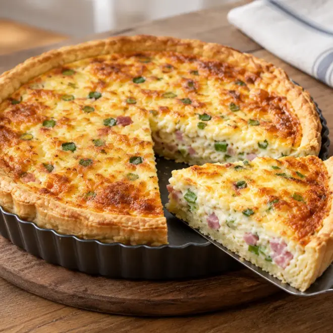 Quiche jambon-fromage facile et moelleuse