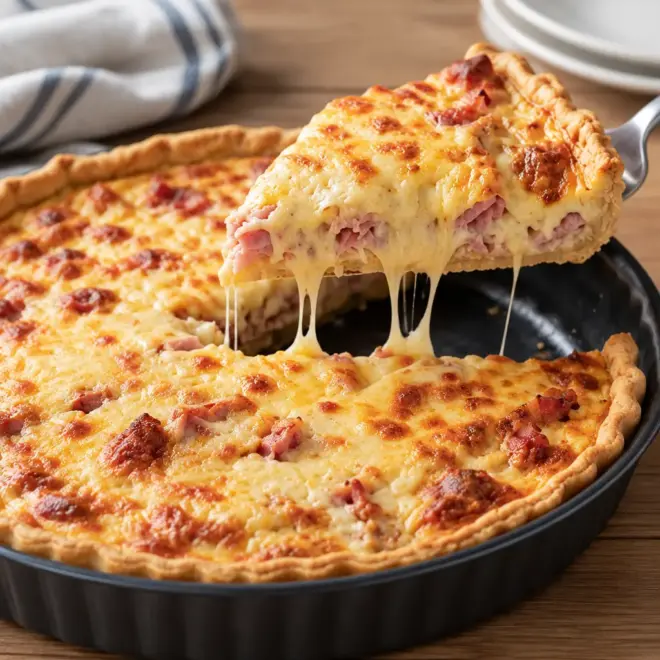 Quiche jambon-fromage facile et moelleuse
