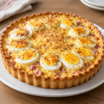 Quiche jambon œufs facile et bien gratinée