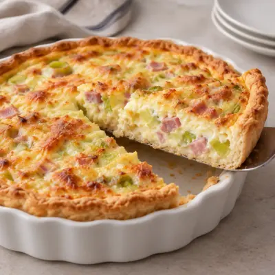 Quiche jambon poireaux fromage facile et fondante
