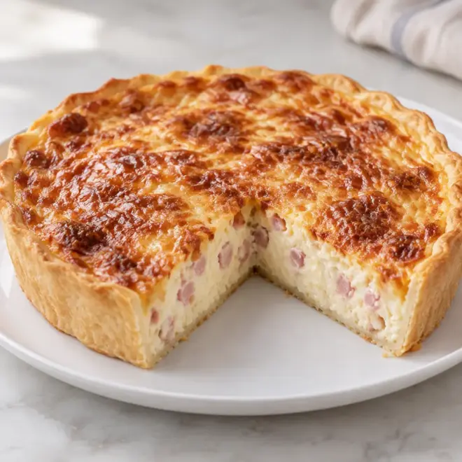 Quiche lorraine facile au jambon et fromage