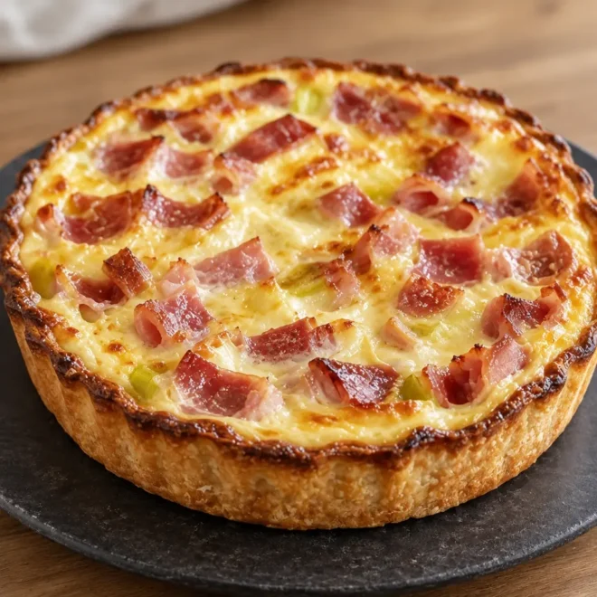 Quiche poireaux jambon facile et crémeuse
