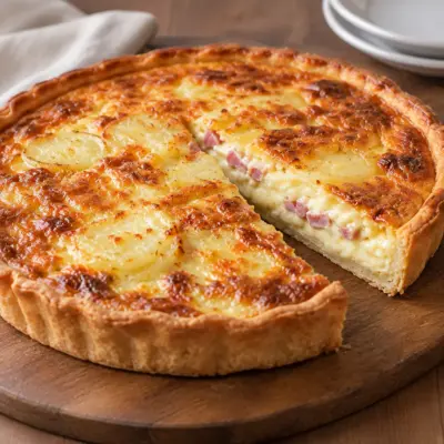 Quiche pommes de terre jambon fromage facile