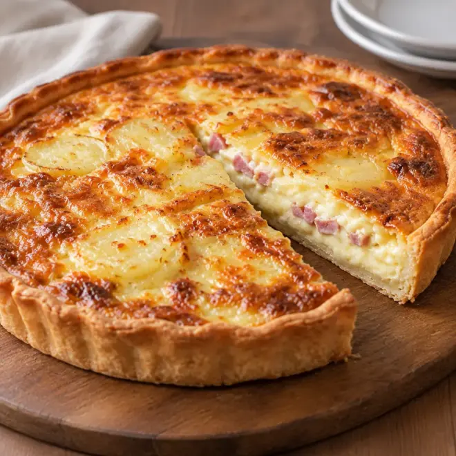 Quiche pommes de terre jambon fromage facile