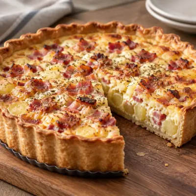 Quiche pommes de terre lardons fromage facile