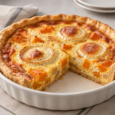 Quiche potimarron chèvre, recette rustique