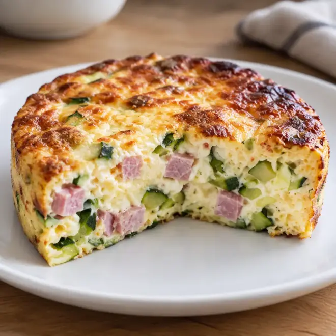 Quiche sans pâte facile aux courgettes et jambon