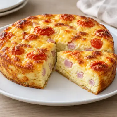 Quiche sans pâte facile au jambon et fromage