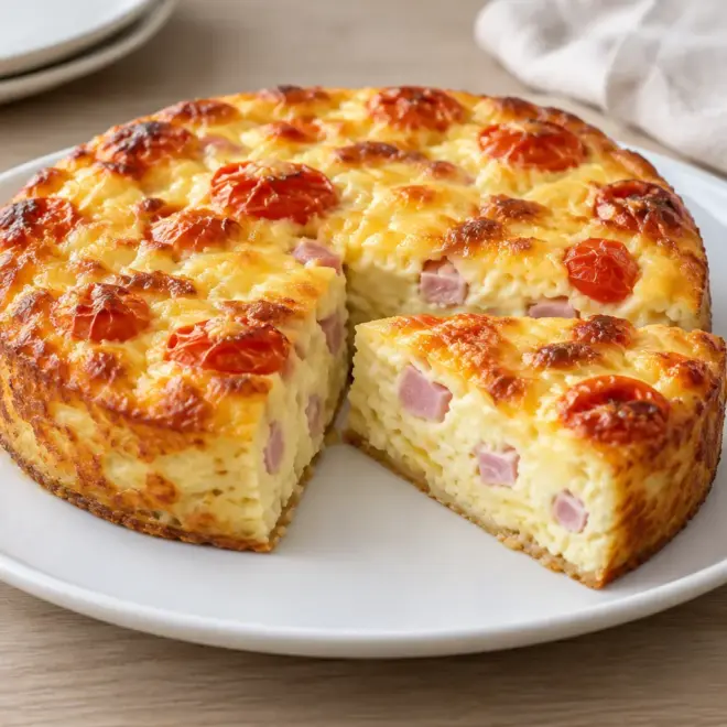 Quiche sans pâte facile au jambon et fromage