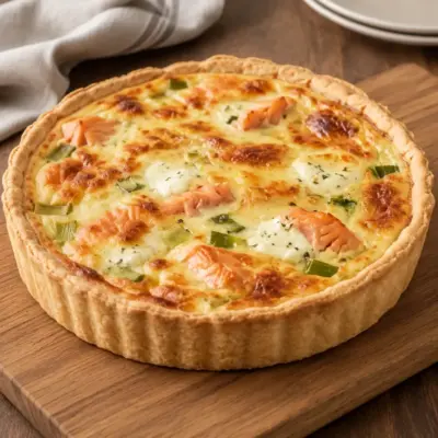 Quiche saumon fumé : recette crémeuse et dorée