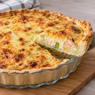 Quiche saumon poireaux facile et crémeuse