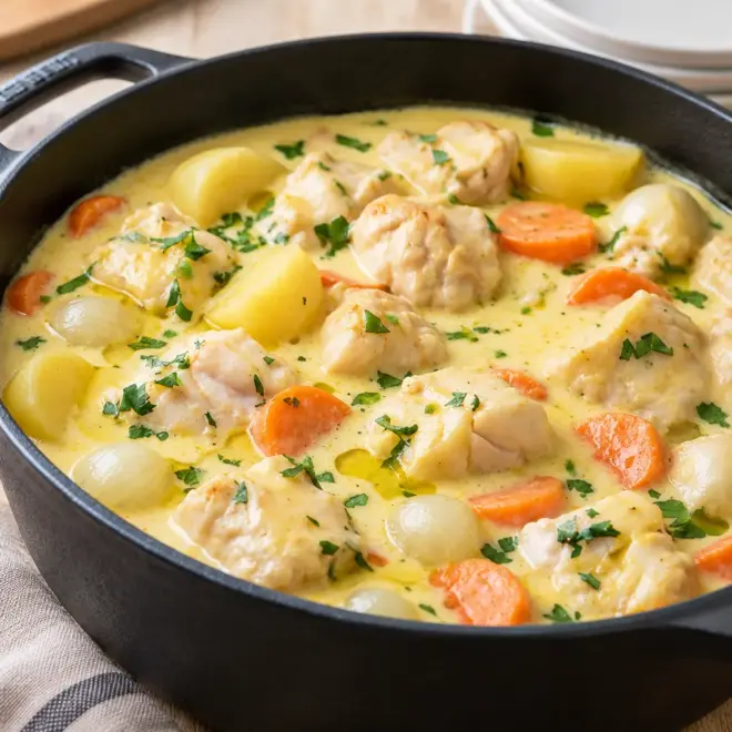 Ragoût de poulet crémeux facile en cocotte